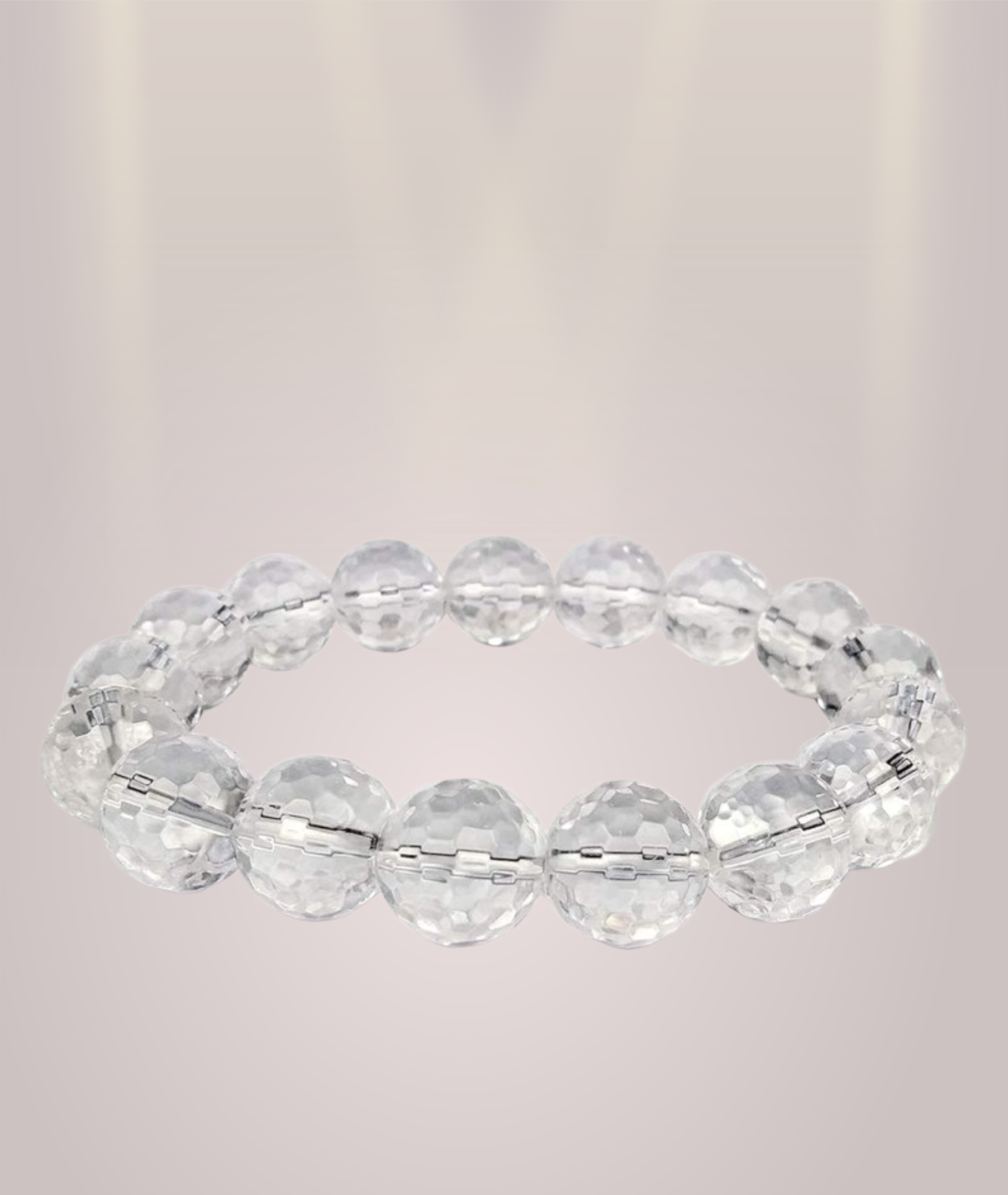 Clear Quartz Diamond Cut Bracelets 13 beads 12 MM